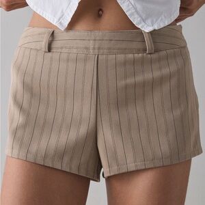 NWT UO Beige Pinstripe Low Waist Shorts